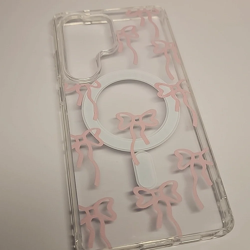 Brand new Samsung S25 Ultra Pink Bow Silicone Phone case